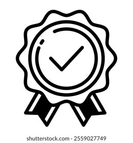 Simple medal icon with check mark