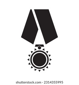 Simple medal icon illustration, Millitary award vector,