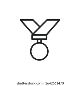 Simple medal line icon. Stroke pictogram. Vector illustration isolated on a white background. Premium quality symbol. Vector sign for mobile app and web sites.