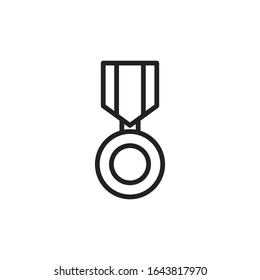 Simple medal line icon. Stroke pictogram. Vector illustration isolated on a white background. Premium quality symbol. Vector sign for mobile app and web sites.