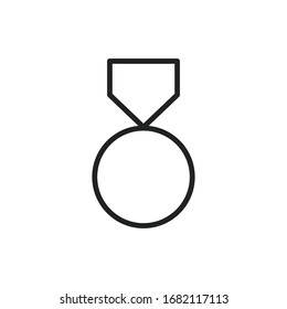 Simple medal line icon. Stroke pictogram. Vector illustration isolated on a white background. Premium quality symbol. Vector sign for mobile app and web sites.