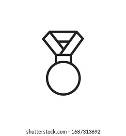 Simple medal line icon. Stroke pictogram. Vector illustration isolated on a white background. Premium quality symbol. Vector sign for mobile app and web sites.