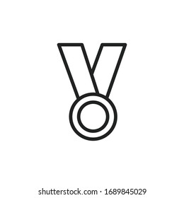 Simple medal line icon. Stroke pictogram. Vector illustration isolated on a white background. Premium quality symbol. Vector sign for mobile app and web sites.