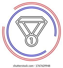 Simple Medal. Thin line pictogram - outline editable stroke
