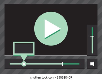 Simple media player in black and mint colors