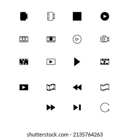 Simple media player icons set glitch