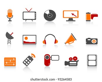 simple media tools icon set