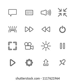 simple media website button icon set
