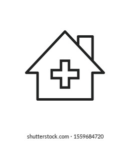 Simple medical cross line icon. Stroke pictogram. Vector illustration isolated on a white background. Premium quality symbol. Vector sign for mobile app and web sites.