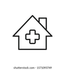 Simple medical cross line icon. Stroke pictogram. Vector illustration isolated on a white background. Premium quality symbol. Vector sign for mobile app and web sites.