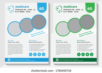Simple Medical Flyer, Brochure. Vector Flyer Design. Leaflets a4 Template. Cover Book and Magazine. Annual Report Vector illustration - Vector
