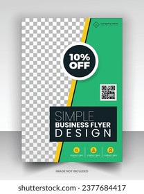 Simple medical flyer design vector art with editable fonts and decor nice color combination orange yellow black blue navy