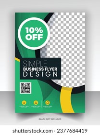 Simple medical flyer design vector art with editable fonts and decor nice color combination orange yellow black blue navy