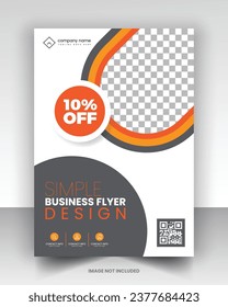 Simple medical flyer design vector art with editable fonts and decor nice color combination orange yellow black blue navy