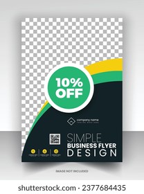 Simple medical flyer design vector art with editable fonts and decor nice color combination orange yellow black blue navy
