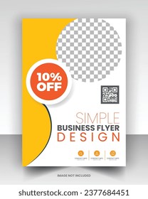 Diseño simple de volante médico arte vectorial con fuentes editables y decoración agradable combinación color amarillo naranja azul marino
