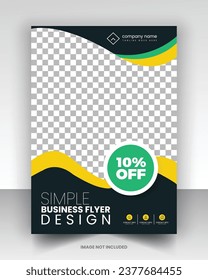 Simple medical flyer design vector art with editable fonts and decor nice color combination orange yellow black blue navy