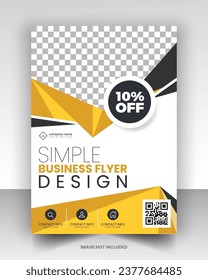 Simple medical flyer design vector art with editable fonts and decor nice color combination orange yellow black blue navy