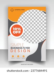 Simple medical flyer design vector art with editable fonts and decor nice color combination orange yellow black blue navy