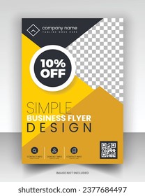 Einfache Medical Flyer Design Vektorkunst mit bearbeitbaren Schriften und Dekoration schöne Farbkombination orange gelb schwarz blaue Marine