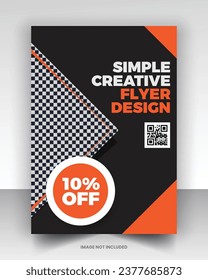 Simple medical flyer design vector art with editable fonts and decor nice color combination orange yellow black blue navy