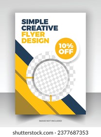 Simple medical flyer design vector art with editable fonts and decor nice color combination orange yellow black blue navy