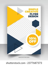 Simple medical flyer design vector art with editable fonts and decor nice color combination orange yellow black blue navy