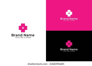 simple medical home vector logo