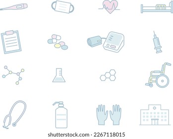 Simple Medical Icon Illustration Set Material