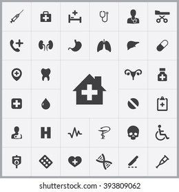 Simple Medical icons set. Universal Medical icon to use for web and mobile UI, set of basic Medical elements