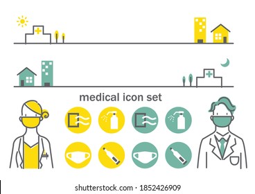 conjunto de iconos de ilustración médica simple