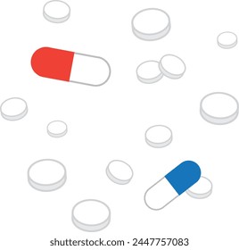 Simple medical illustration of pill drinking medicine