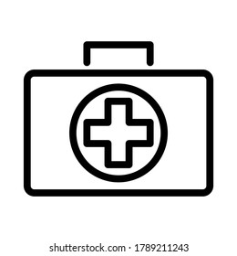 Simple Medical Kit First Aid Case Icon with Line Style. 64x64 Base Size