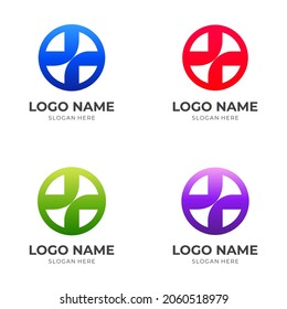 simple medical logo design template concept vector with flat colorful style