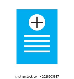 Simple medical record icon on a white background. Flat design style. EPS 10 vector.