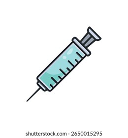 Simples ícone de seringa médica adequado para aplicações de saúde, vacinação e conteúdo médico.
