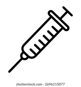 Simples ícone de seringa médica. Vetor.