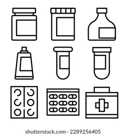 conjunto de colecciones de diseño de medicina simple
