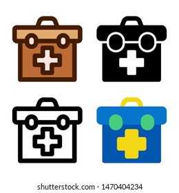 simple Medicine icon in four style glyph, line, flat and filled line