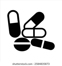 Simple medicine pills vector icon a vector illustration
