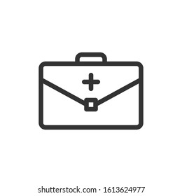 Simple medicine storage box icons in line style design on white background. Related to healthy, medical, case, website or mobile app and user interface. Vector Illustration Pixel Perfect 48x48.