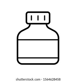 Simple Medicine Vector Icon Design Template. Medicine Bottle for Drug, Capsule. Vector Illustration.