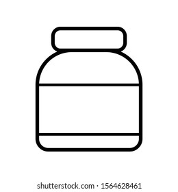Simple Medicine Vector Icon Design Template. Medicine Bottle for Drug, Capsule. Vector Illustration.