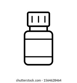 Simple Medicine Vector Icon Design Template. Medicine Bottle for Drug, Capsule. Vector Illustration.