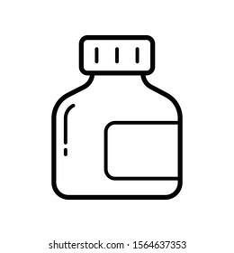 Simple Medicine Vector Icon Design Template. Medicine Bottle for Drug, Capsule. Vector Illustration.