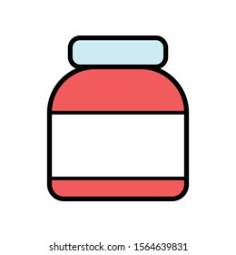 Simple Medicine Vector Icon Design Template. Medicine Bottle for Drug, Capsule. Vector Illustration.