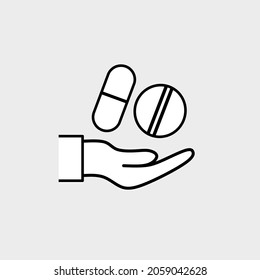simple medicine vector illustration on hand