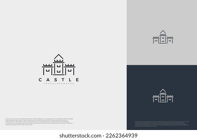 simple medieval castle Logo illustration vector design template 