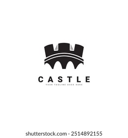 Simple medieval castle logo illustration vector design template