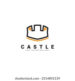 Simple medieval castle logo illustration vector design template